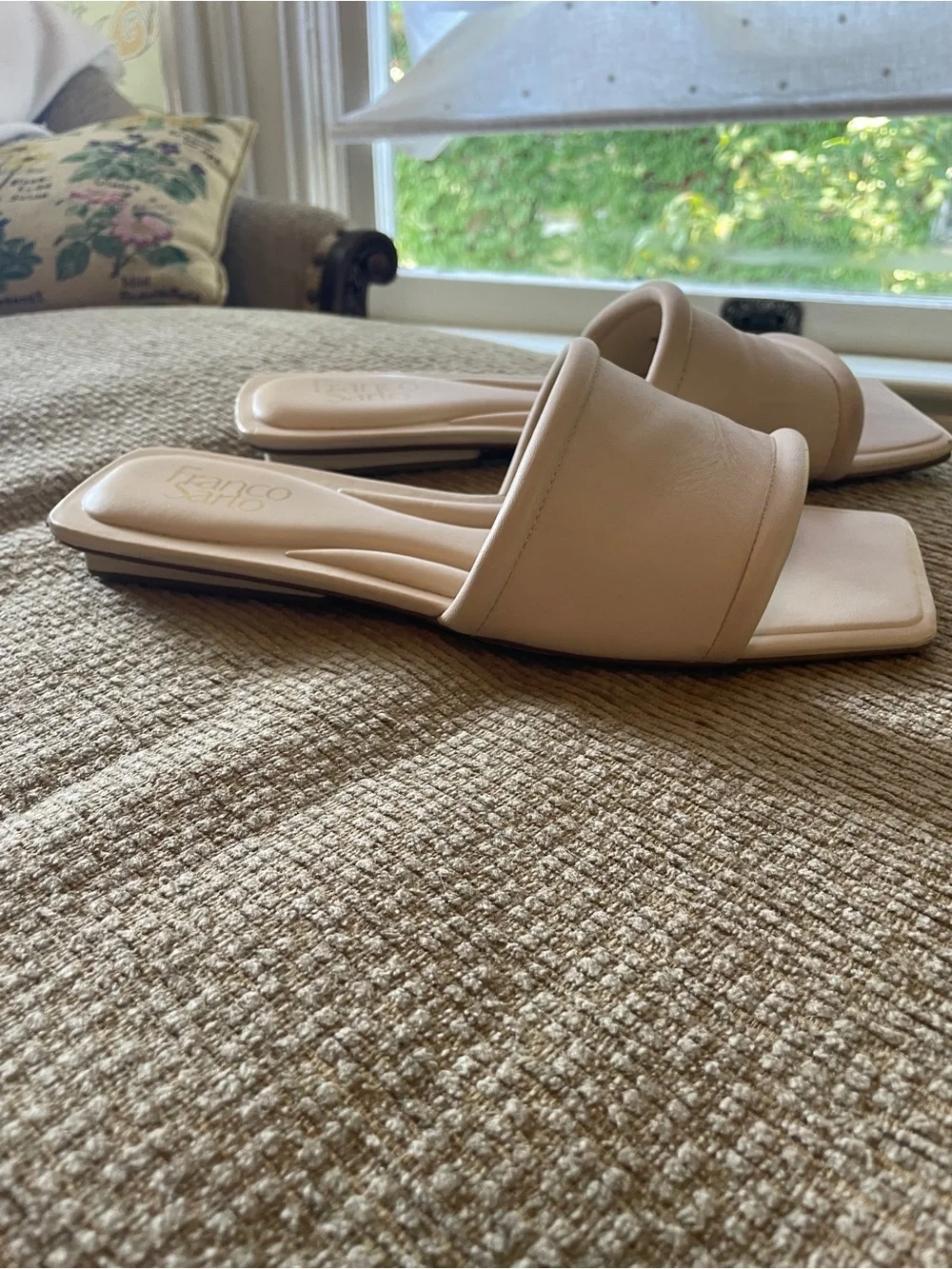 Franco Sarto Leather Slides